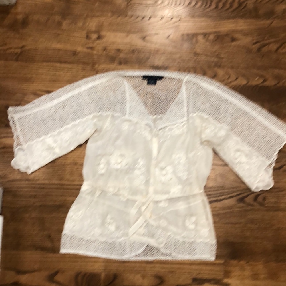 Ralph Lauren- Elegant Lace Embroidered Blouse Sz 8